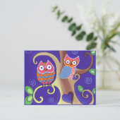 Twilight Owls Postkarte (Stehend Vorderseite)