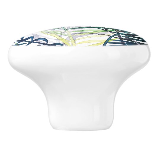 Twilight Palmen - tropisches Blätter Keramikknauf (Seitenansicht)