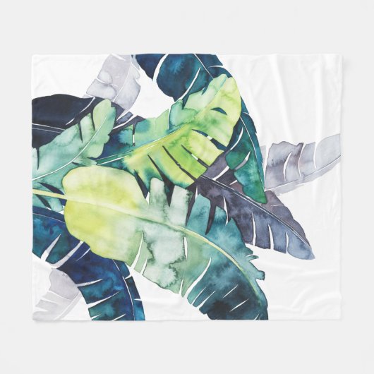 Twilight Palms - Palm Blätter Fleecedecke (Vorderseite (Horizontal))
