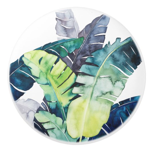 Twilight Palms - Palm Blätter Keramikknauf (Vorderseite)