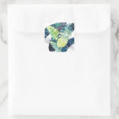 Twilight Palms - Palm Blätter Quadratischer Aufkleber (Tasche)