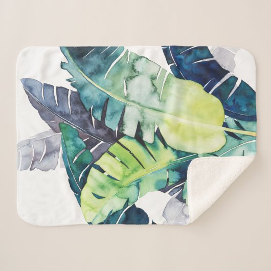 Twilight Palms - Palm Blätter Sherpadecke (Vorderseite (Horizontal))