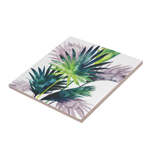 Twilight Palms - Palm Fronds Fliese (Seite)