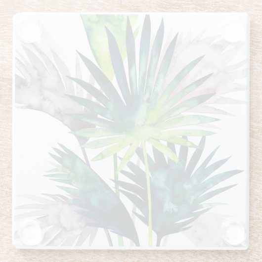 Twilight Palms - Palm Fronds Glasuntersetzer (Rückseite)