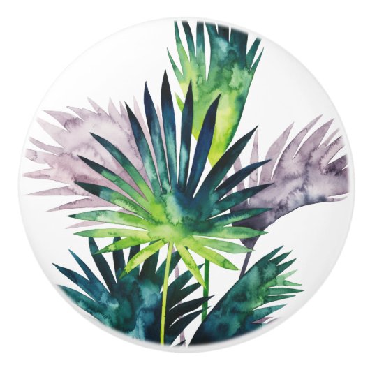 Twilight Palms - Palm Fronds Keramikknauf (Vorderseite)