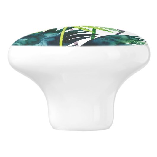 Twilight Palms - Palm Fronds Keramikknauf (Seitenansicht)