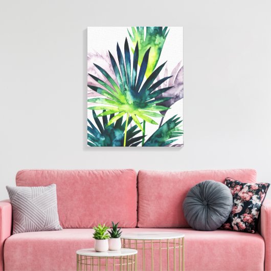 Twilight Palms - Palm Fronds Leinwanddruck (Insitu (Wohnzimmer))