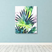 Twilight Palms - Palm Fronds Leinwanddruck (Insitu (Holzboden))