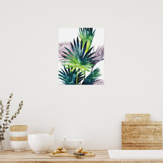 Twilight Palms - Palm Fronds Poster (Küche)