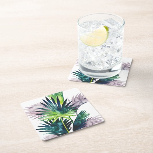 Twilight Palms - Palm Fronds Rechteckiger Pappuntersetzer (Vor Ort)