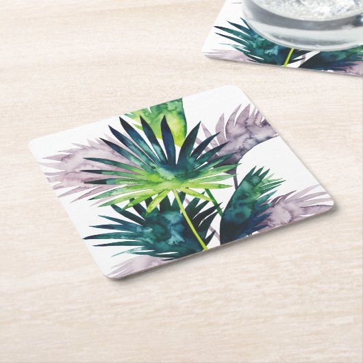 Twilight Palms - Palm Fronds Rechteckiger Pappuntersetzer (angewinkelt)