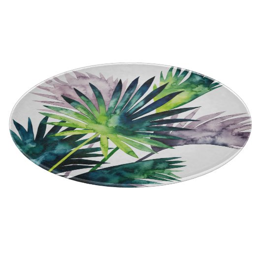 Twilight Palms - Palm Fronds Schneidebrett (Ecke)