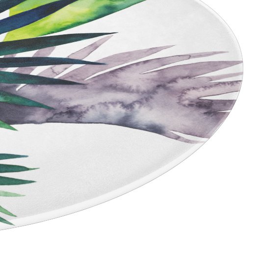 Twilight Palms - Palm Fronds Schneidebrett (Ecke)