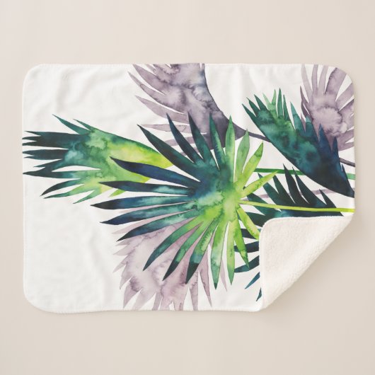 Twilight Palms - Palm Fronds Sherpadecke (Vorderseite (Horizontal))