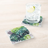 Twilight Palms - Split Leaf Glasuntersetzer (Schrägansicht)