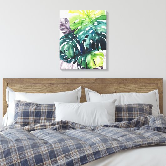 Twilight Palms - Split Leaf Leinwanddruck (Insitu (Schlafzimmer))
