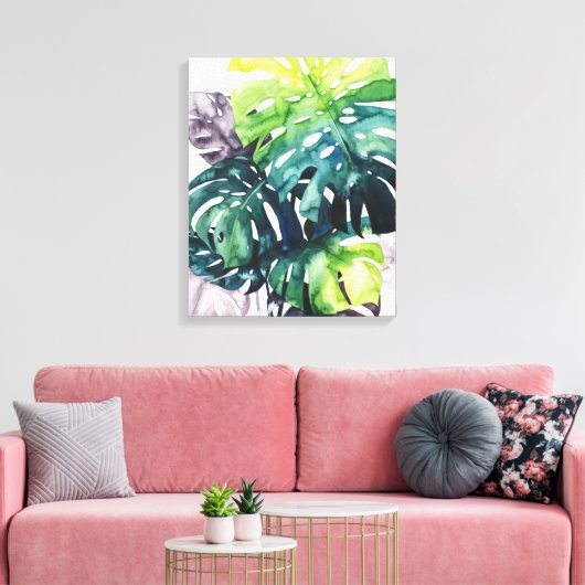 Twilight Palms - Split Leaf Leinwanddruck (Insitu (Wohnzimmer))