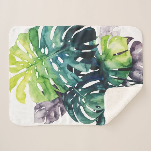 Twilight Palms - Split Leaf Sherpadecke (Vorderseite (Horizontal))