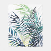 Twilight Palms - Tropische Blätter Fleecedecke (Vorderseite)