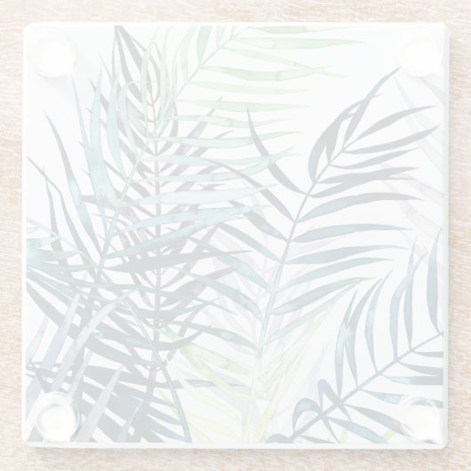 Twilight Palms - Tropische Blätter Glasuntersetzer (Rückseite)