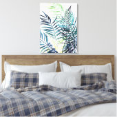 Twilight Palms - Tropische Blätter Leinwanddruck (Insitu (Schlafzimmer))