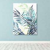 Twilight Palms - Tropische Blätter Leinwanddruck (Insitu (Holzboden))