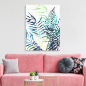 Twilight Palms - Tropische Blätter Leinwanddruck (Insitu (Wohnzimmer))