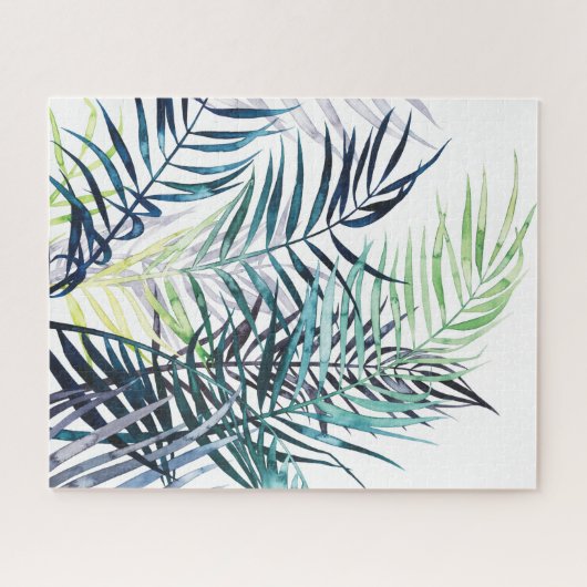 Twilight Palms - Tropische Blätter Puzzle (Horizontal)