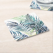 Twilight Palms - Tropische Blätter Rechteckiger Pappuntersetzer (angewinkelt)