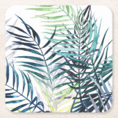 Twilight Palms - Tropische Blätter Rechteckiger Pappuntersetzer (Vorderseite)