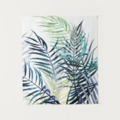 Twilight Palms - Tropische Blätter Wandteppich (Vorderseite)