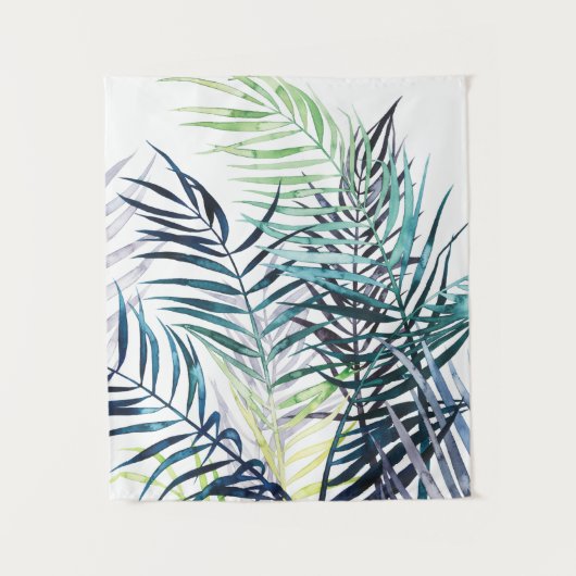 Twilight Palms - Tropische Blätter Wandteppich (Vorderseite)