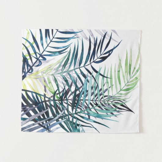 Twilight Palms - Tropische Blätter Wandteppich (Vorderseite (Horizontal))