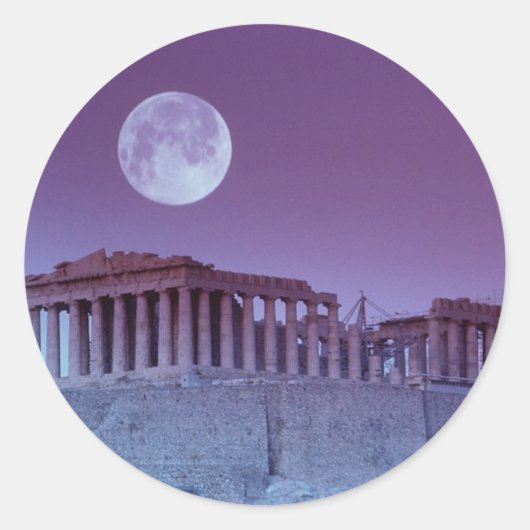 Twilight Parthenon Runder Aufkleber (Vorderseite)