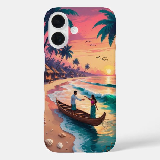 Twilight Parting - Sangam-Inspirierte Küstenkunst Case-Mate iPhone Hülle (Rückseite)