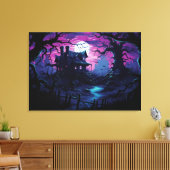 Twilight Path to Spuk Halloween Manor Leinwanddruck (Insitu (Wohnzimmer))