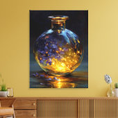 Twilight Petals - glühende violette Essenz in Flas Leinwanddruck (Insitu (Wohnzimmer))