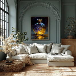 Twilight Petals - glühende violette Essenz in Flas Leinwanddruck