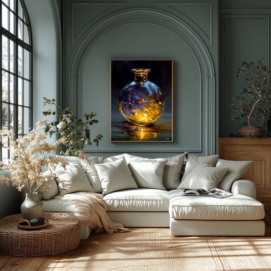 Twilight Petals - glühende violette Essenz in Flas Leinwanddruck