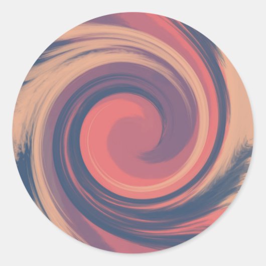 Twilight Pink und Blue Vortex Runder Aufkleber (Vorderseite)