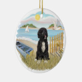 Twilight - Portugiesischer Wasserdog #5 (bw. Keramikornament (Rechts)