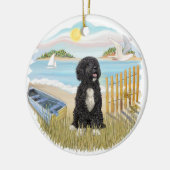 Twilight - Portugiesischer Wasserdog #5 (bw. Keramikornament (Links)