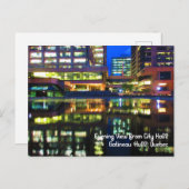 Twilight Reflection City Hall Benutzerdefinierter  Postkarte (Vorne/Hinten)