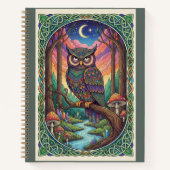 Twilight River Owl Zentangle Forest Journal Notizblock (Vorderseite)