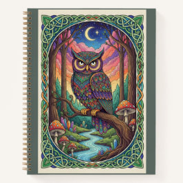Twilight River Owl Zentangle Forest Journal Notizblock