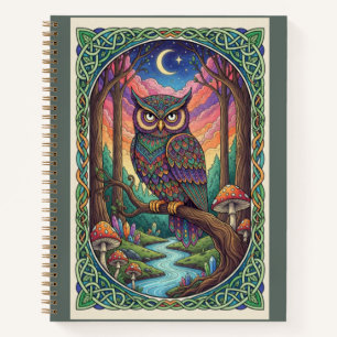 Twilight River Owl Zentangle Waldtagebuch Notizblock