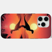 Twilight Roar - Dinosaurier Silhouette am See Case-Mate iPhone Hülle (Rückseite (Horizontal))