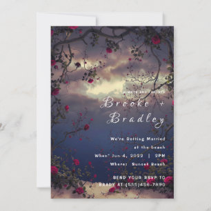 Twilight-Rose-Sky-Strandhochzeit Einladung