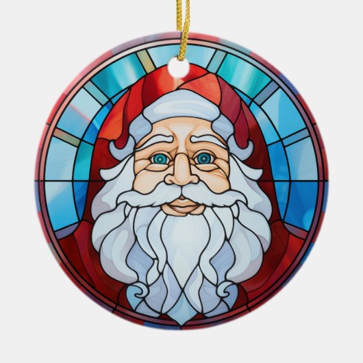 Twilight Santa Portrait Festes Glas Keramik Ornament (Vorne)
