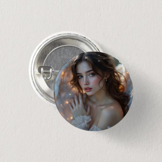 Twilight Seraph - Glühender Engel aus Abend Light Button (Vorne & Hinten)